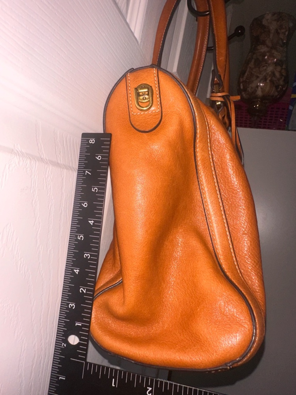 Fossil Kendall Satchel Large Rare Like New Leather Y2K Speedy Style Purse - Picture 9 of 13
